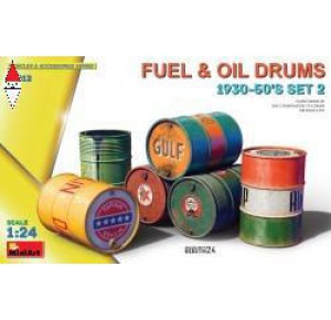 , , , MINI ART 1/24 FUEL AND OIL DRUMS 1930-50S SET 2