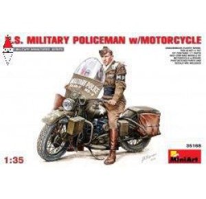 , , , MINI ART 1/35 U.S. MILITARY POLICEMAN WITH MOTORCYCLE