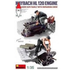 , , , MINI ART 1/35 MAYBACH HL 120 ENGINE W/REPAIR CREW
