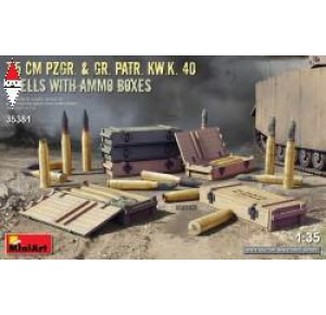 , , , MINI ART 1/35 7.5 CM PZGR.  AND  GR. PATR. KW.K. 40 SHELLS WITH AMMO BOXES