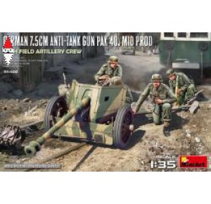 , , , MINI ART 1/35 GERMAN 7.5CM ANTI-TANK GUN PAK 40. MID PROD