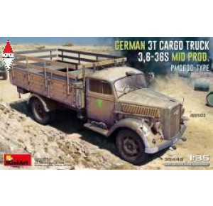 , , , MINI ART 1/35 GERMAN 3T CARGO TRUCK 3,6-36S MID PROD. PMQ600-TYPE