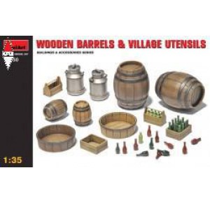 , , , MINI ART 1/35 WOODEN BARRELS  AND VILLAGE UTENSILS