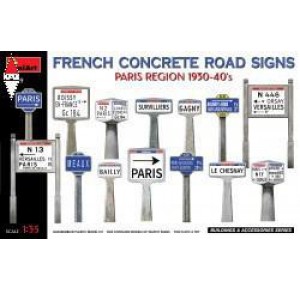 , , , MINI ART 1/35 FRENCH CONCRETE ROAD SIGNS 1930-40S PARIS REGION