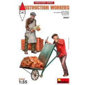 , , , MINI ART 1/35 CONSTRUCTION WORKERS WITH ACCESSORIES