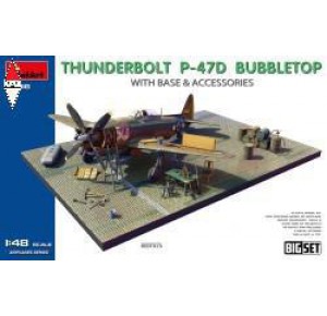 , , , MINI ART 1/48 THUNDERBOLT P-47D BUBBLETOP W/BASE AND ACCESSORIES. BIG SET
