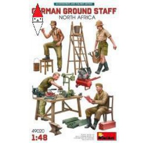 , , , MINI ART 1/48 GERMAN GROUND STAFF WITH ACCESSORIES. NORTH AFRICA