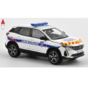 , , , 1/43 NOREV PEUGEOT 3008 POLICE MUNICIPALE 2023 WHITE BLUE RED YELLOW