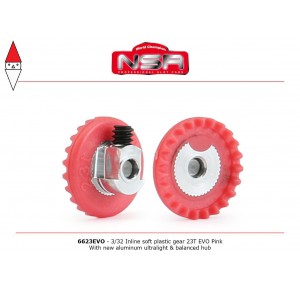 , , , NSR 3/32 INLINE SOFT PLASTIC GEAR 23T EVO PINK