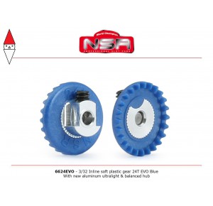 , , , NSR 3/32 INLINE SOFT PLASTIC GEAR 24T EVO BLUE