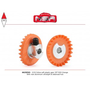 , , , NSR 3/32 INLINE SOFT PLASTIC GEAR 25T EVO ORANGE