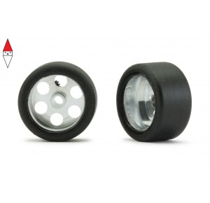 , , , NSR 3/32 FRONT RTR 18 X 10MM TRUED RUBBER TIRES ON 16 DIA WHEELS (2PCS)