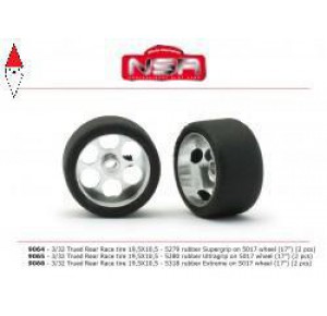 , , , NSR 3/32 TRUED REAR RACE TIRE 19,5X10,5 5279 RUBBER SUPERGRIP ON 5017 WHEEL 17