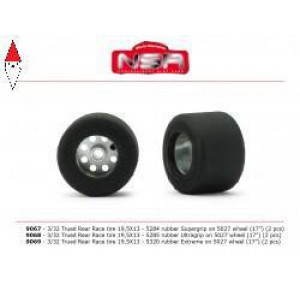 , , , NSR 3/32 TRUED REAR RACE TIRE 19,5X13 5284 RUBBER SUPERGRIP ON 5027 WHEEL 17