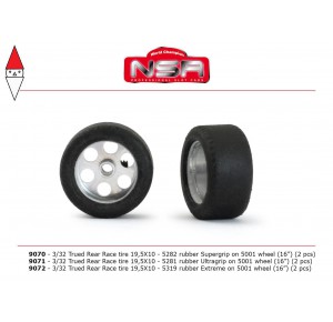 , , , NSR 3/32 TRUED REAR RACE TIRE 19.5X10 - 5282 SUPERGRIP ON 5001 WHEEL (16) (2PCS)