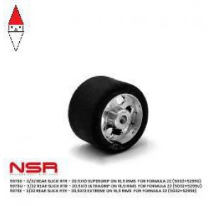 , , , NSR 3/32 REAR SLICK RTR - 20,5X13 SUPERGRIP ON 16,5 RIMS
