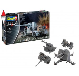 , , , REVELL 1/72 8.8CM FLAK 37 + SD.ANH.202