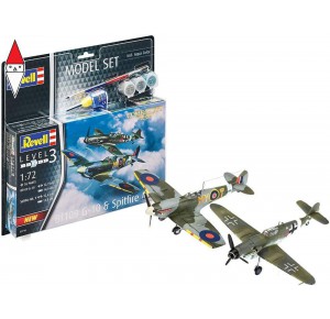 , , , REVELL 1/72 MODEL SET COMBAT SET BF109G-10 AND SPITFIRE MK.V