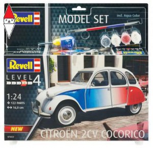 , , , REVELL 1/24 MODEL SET CITROEN 2 CV COCCORICO