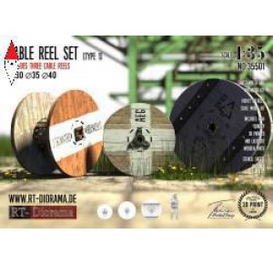 , , , RT-DIORAMA 1/35 CABLE REEL SET (3 PCS. SMALL)
