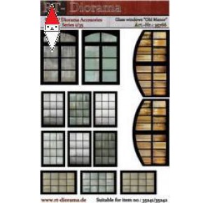 , , , RT-DIORAMA PRINTED ACCESORIES: GLASS WINDOWS  OLD MANOR