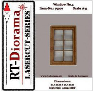 , , , RT-DIORAMA 1/35 LASERCUT: SPROSSENFENSTER NR.4 (3ER SET)