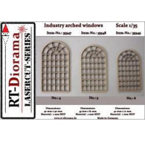 , , , RT-DIORAMA 1/35 LASERCUT: BOGENFENSTER INDUSTRIE NO.4