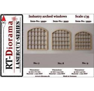 , , , RT-DIORAMA 1/35 LASERCUT: BOGENFENSTER INDUSTRIE NO.9
