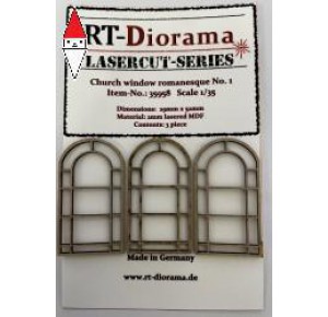 , , , RT-DIORAMA 1/35 LASERCUT: CHURCH WINDOWS ROMANESQUE NO.1
