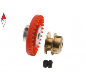 , , , SCALEAUTO NYLON CROWN GEAR 30TH. M50 WITH M2 SCREW FOR 3/32 AXLE -RED-