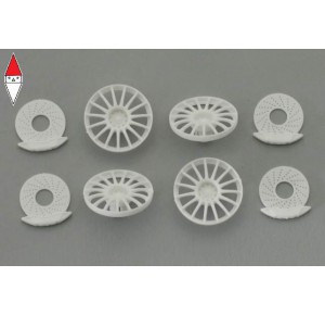 , , , SCALEAUTO WHEEL INSERTS MODERN S-STYLE 15 SPOKES WITH BRAKE DISC. DIAMETER 20MM