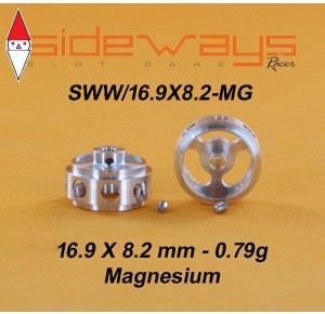 , , , SIDEWAYS LIGHTENED MAGNESIUM WHEEL 16.9X8.2MM 0.79G - 2.38MM AXLE