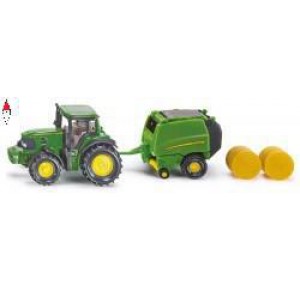 , , , SIKU JOHN DEERE TRACTOR WITH ROUND BALER