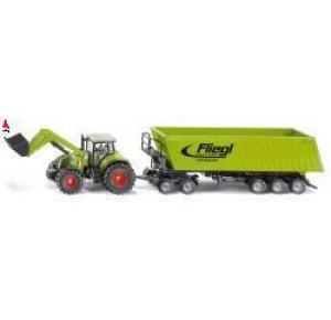 , , , SIKU 1/50 TRACTOR WITH FRONTLOADER, DOLLY AND TIPPING TRAILER