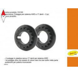 , , , SLOT.IT PULEGGIA NERA A 17 DENTI PER 4WD SYSTEM - (2X)
