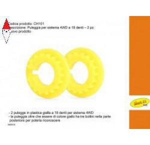 , , , SLOT.IT PULEGGIA GIALLA A 18 DENTI PER 4WD SYSTEM - (2X)