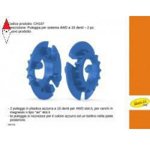 , , , SLOT.IT PULEGGIA PER SISTEMA 4WD A 16 DENTI - 2 PZ.