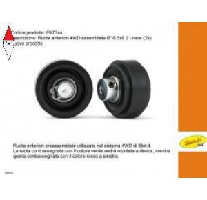 , , , SLOT.IT RUOTA IN PLASTICA ASSEMBLATE D16.5X8,2 ANT. NERE PER 4WD SYSTEM (2X)