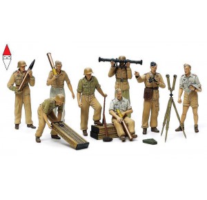 , , , TAMIYA 1/35 GERMAN ARTILLERY CREW SET AFRICA CORPS LUFTWAFFE