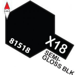 , , , VERNICE MODELLISMO TAMIYA MINI 10ML X-18 SEMI GLOSS BLACK