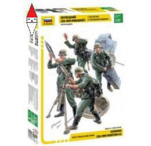 , , , ZVEZDA 1/35 GERMAN 120MM MORTAR 42 WOTH TRAILER AND CREW