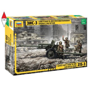 , , , ZVEZDA 1/35 SOVIET ANTI-TANK 76MM ZIS-3 GUN WITH CREW
