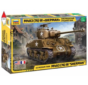 , , , ZVEZDA 1/35 US MEDIUM TANK M4A3 (76) W SHERMAN