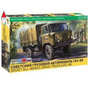 , , , ZVEZDA 1/35 SOVIET ALL-WHEEL DRIVE TRUCK GAZ-66