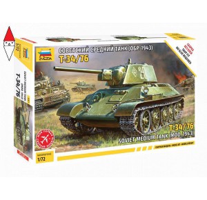 , , , ZVEZDA 1/72 T-34/76 SOVIET MEDIUM TANK (MOD. 1943)