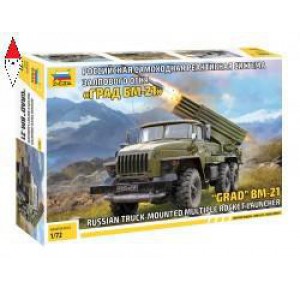 , , , ZVEZDA 1/72 BM-21 GRAD RUSSIAN TRUCK-MOUNTED MULTIPLE ROCKET LAUNCHER