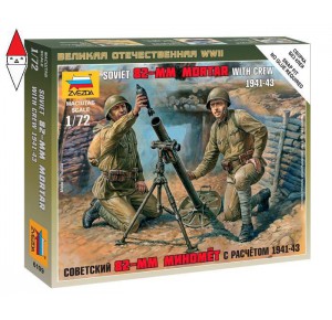, , , ZVEZDA 1/72 SOVIET 82-MM MORTAR WITH CREW 1941-43