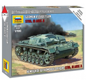 , , , ZVEZDA 1/100 GERMAN ASSAULT GUN STUG.III AUSF.B