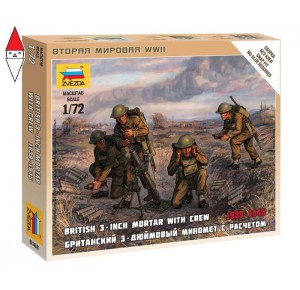 , , , ZVEZDA 1/72 BRITISH 3-INCH MORTAR WITH CREW 1939-1945