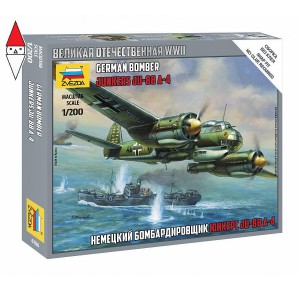 , , , ZVEZDA 1/200 GERMAN BOMBER JUNKERS JU-88 A-4